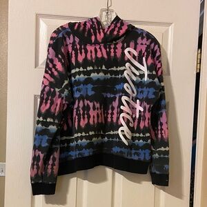 Justice Black and Pink Tie-Dye Hoodie